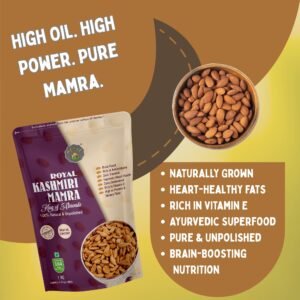 Kashmiri Mamra Almonds | Raw, Fresh & Handpicked | Rich in Omega-3, Protein, Vitamins & Minerals | Healthy Snack for Heart, Brain, Skin & Immunity | 1KG - Image 5
