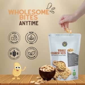 Whole Cashews | Crunchy & Creamy Nuts | Protein-Rich, High Fiber & Healthy Fats | Heart Healthy Superfood Snack | Vegan, Gluten-Free, Keto-Friendly | 1kg - Image 4