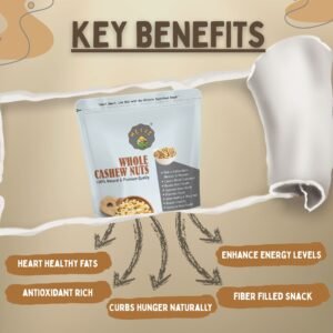 Whole Cashews | Crunchy & Creamy Nuts | Protein-Rich, High Fiber & Healthy Fats | Heart Healthy Superfood Snack | Vegan, Gluten-Free, Keto-Friendly | 1kg - Image 6