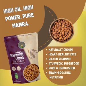 Kashmiri Mamra Almonds | Raw, Fresh & Handpicked | Rich in Omega-3, Protein, Vitamins & Minerals | Healthy Snack for Heart, Brain, Skin & Immunity | 250 Grams - Image 5