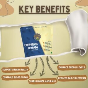 California Almonds | Healthy Protein Snack | Rich in Fiber, Vitamin E, Magnesium & Antioxidants | Perfect for Snacking, Smoothies & Baking | 500g - Image 6