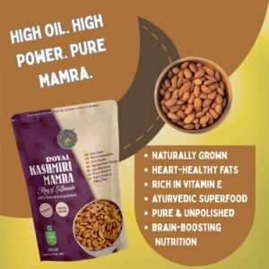 Kashmiri Mamra Almonds | Raw, Fresh & Handpicked | Rich in Omega-3, Protein, Vitamins & Minerals | Healthy Snack for Heart, Brain, Skin & Immunity | 500 Grams - Image 5