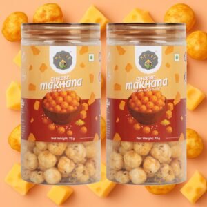 Cheese Makhana | No Palm Oil | No Trans Fat | Roasted, Not Fried | Gluten Free | Guilt-Free Snack | 140g (Pack of 2, 70g Each)