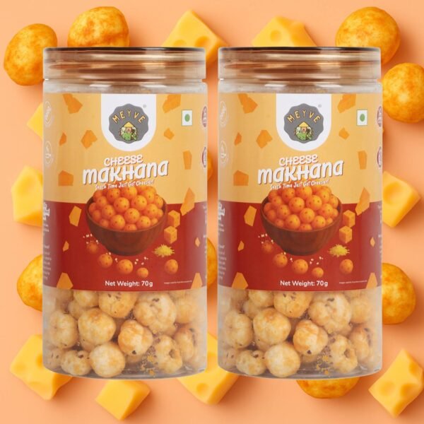 Cheese Makhana | No Palm Oil | No Trans Fat | Roasted, Not Fried | Gluten Free | Guilt-Free Snack | 140g (Pack of 2, 70g Each)