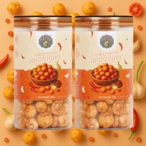 Chilli Garlic Makhana | No Palm Oil | No Trans Fat | Roasted, Not Fried | Gluten Free | Guilt-Free Snack | 140g (Pack of 2, 70g Each)
