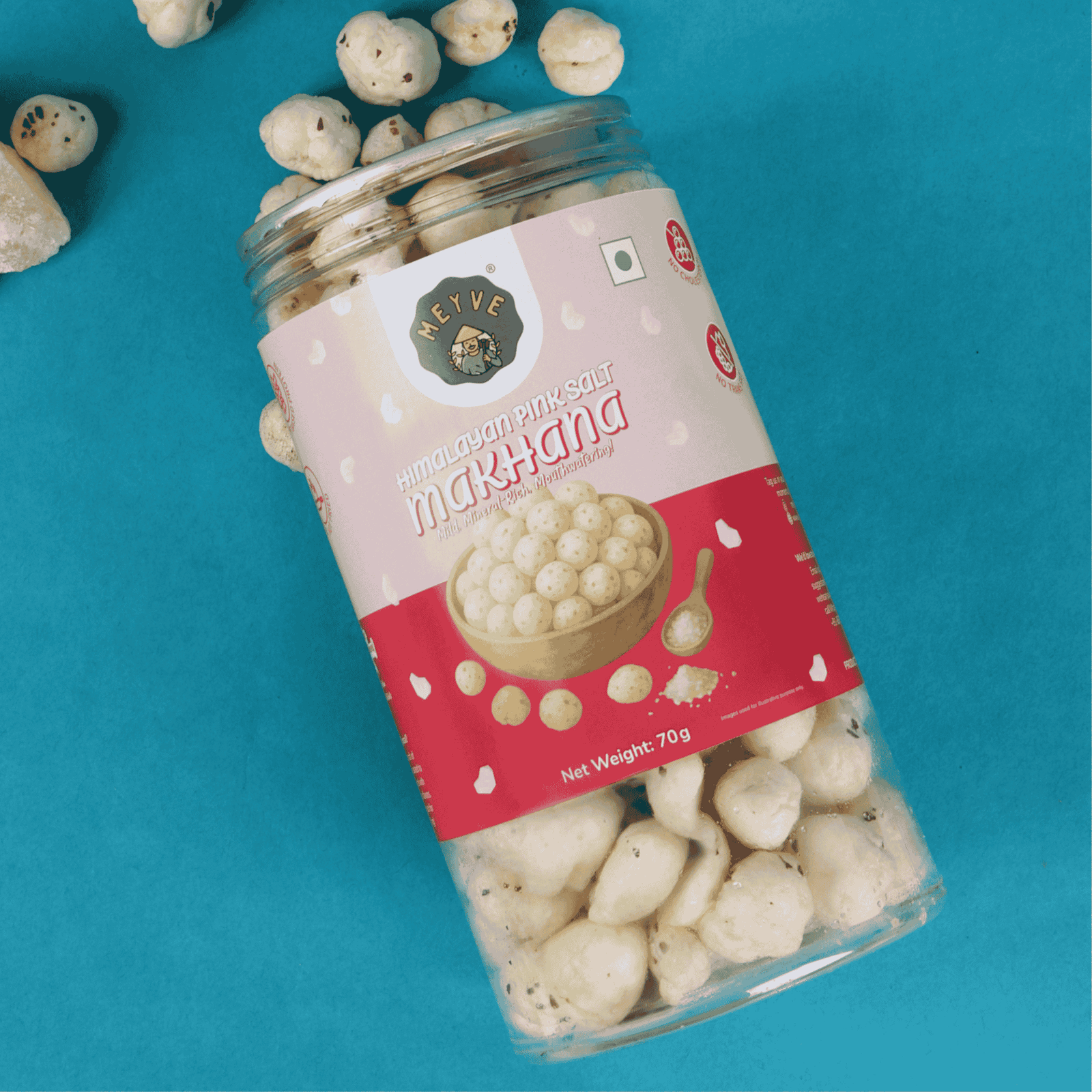 Himalayan Pink Salt Makhana | No Palm Oil | No Cholesterol | No Trans Fat | Roasted, Not Fried | Gluten Free | Guilt-Free Snack | 140 Grams (Pack of 2, 70 Grams Each) - Image 6