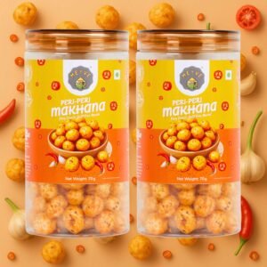 Peri Peri Makhana | No Palm Oil | No Trans Fat | Roasted, Not Fried | Gluten Free | Guilt-Free Snack | 140g (Pack of 2, 70g Each)