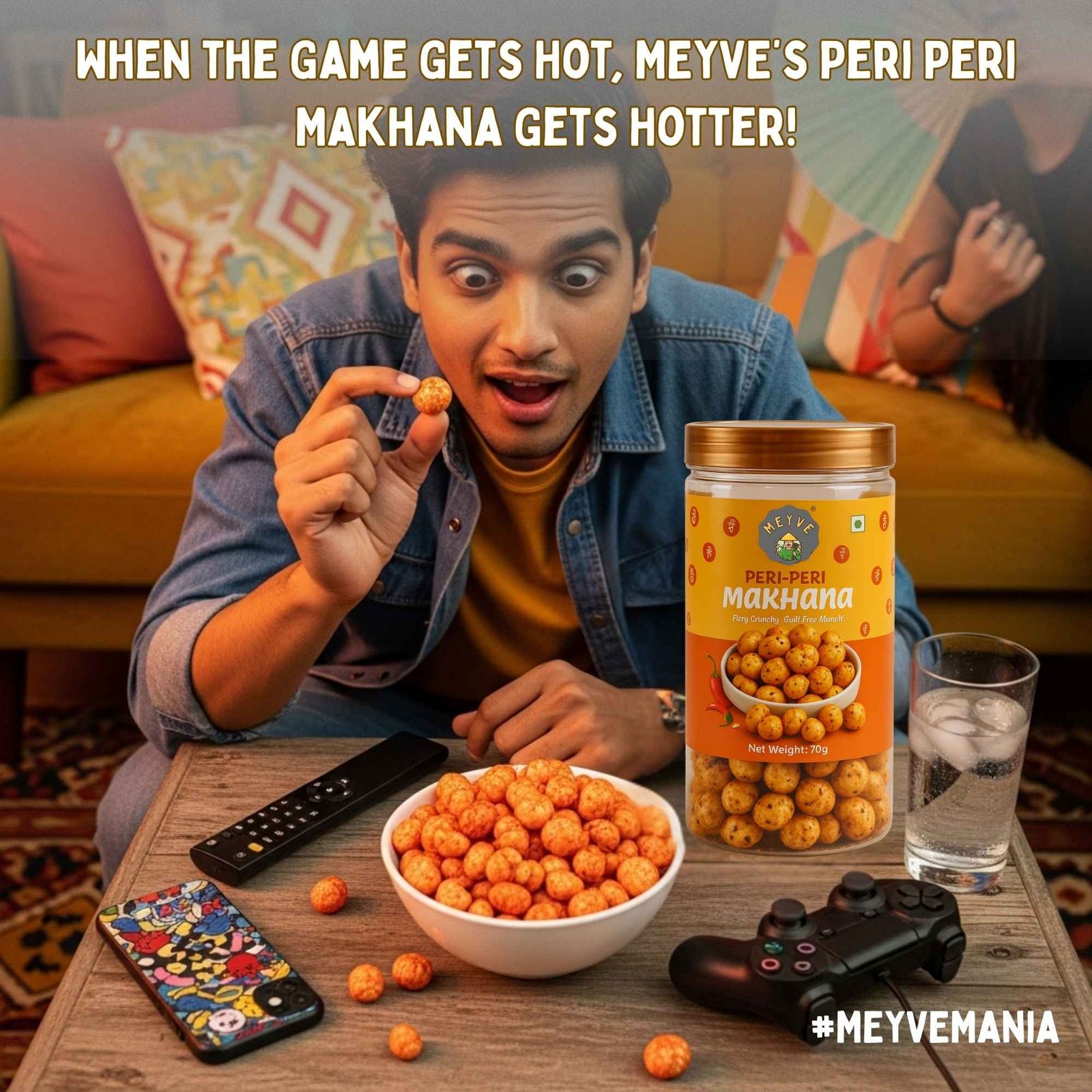 Peri Peri Makhana | No Palm Oil | No Trans Fat | No Cholesterol | Roasted, Not Fried | Gluten Free | Guilt-Free Snack | 140 Grams (Pack of 2, 70 Grams Each) - Image 7