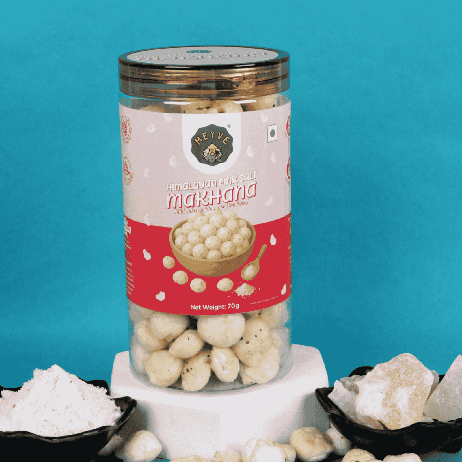 Himalayan Pink Salt Makhana | No Palm Oil | No Cholesterol | No Trans Fat | Roasted, Not Fried | Gluten Free | Guilt-Free Snack | 140 Grams (Pack of 2, 70 Grams Each) - Image 4