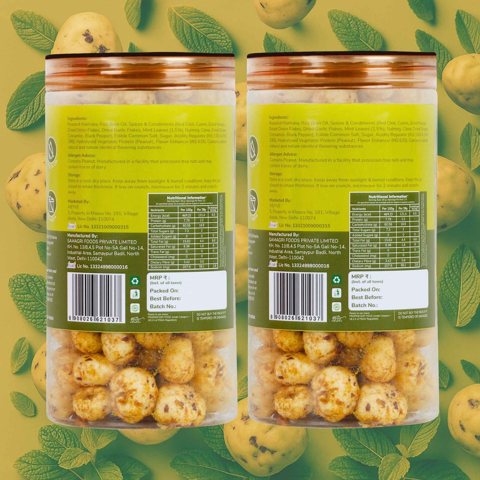 Pudina Makhana | No Palm Oil | No Trans Fat | No Cholesterol | Roasted, Not Fried | Gluten Free | Guilt-Free Snack | 140 Grams (Pack of 2, 70 Grams Each) - Image 2