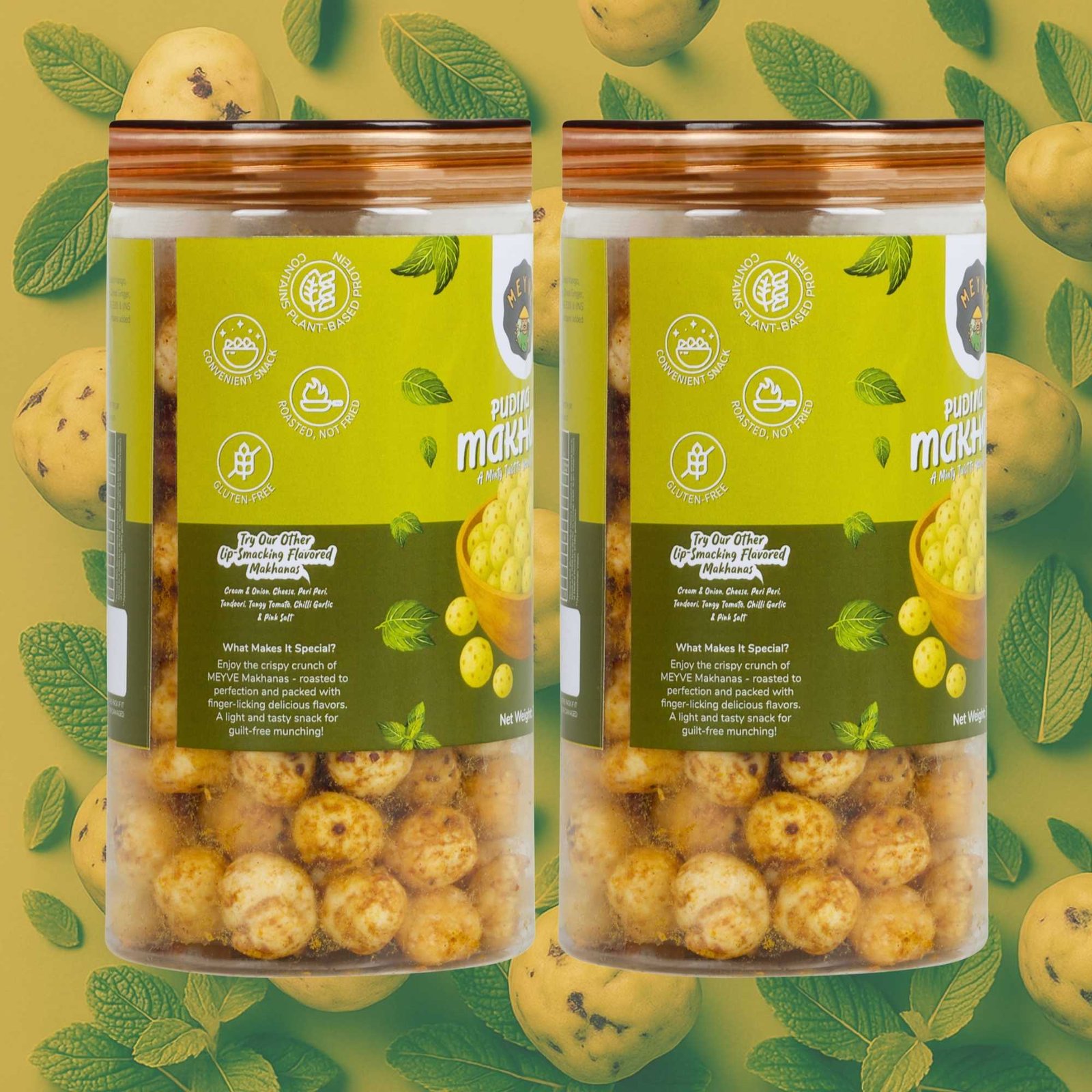 Pudina Makhana | No Palm Oil | No Trans Fat | No Cholesterol | Roasted, Not Fried | Gluten Free | Guilt-Free Snack | 140 Grams (Pack of 2, 70 Grams Each) - Image 3