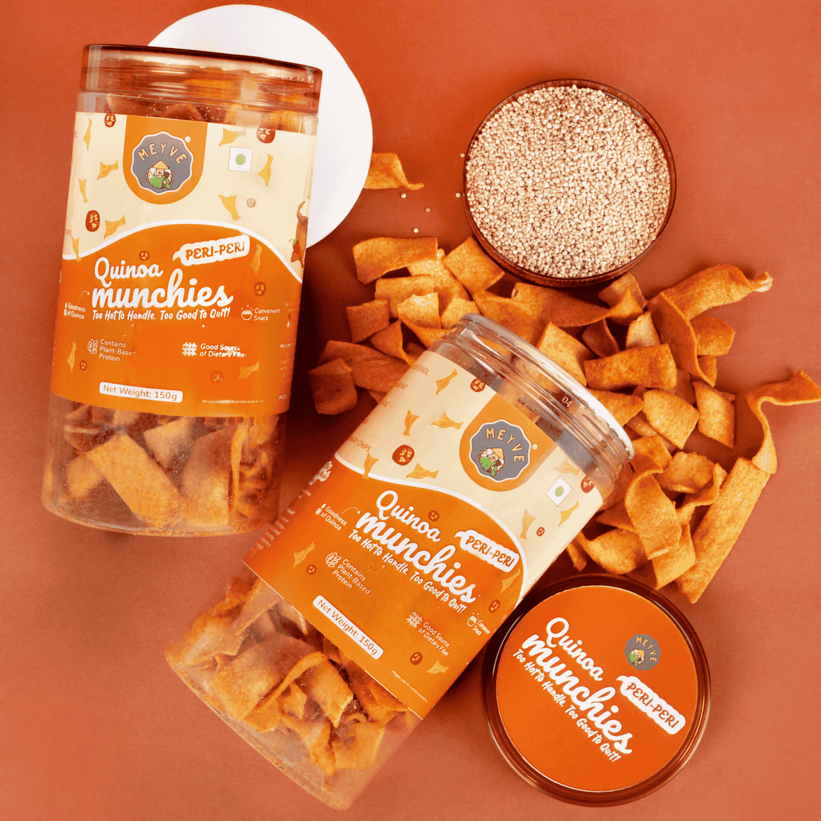 Quinoa Munchies | Ancient Grain Snack | No Palm Oil | No Trans Fat | Baked, Not Fried | Guilt-Free Munch | Vegan & Cholesterol Free | 300g (Pack of 2, 150g Each) - Image 5