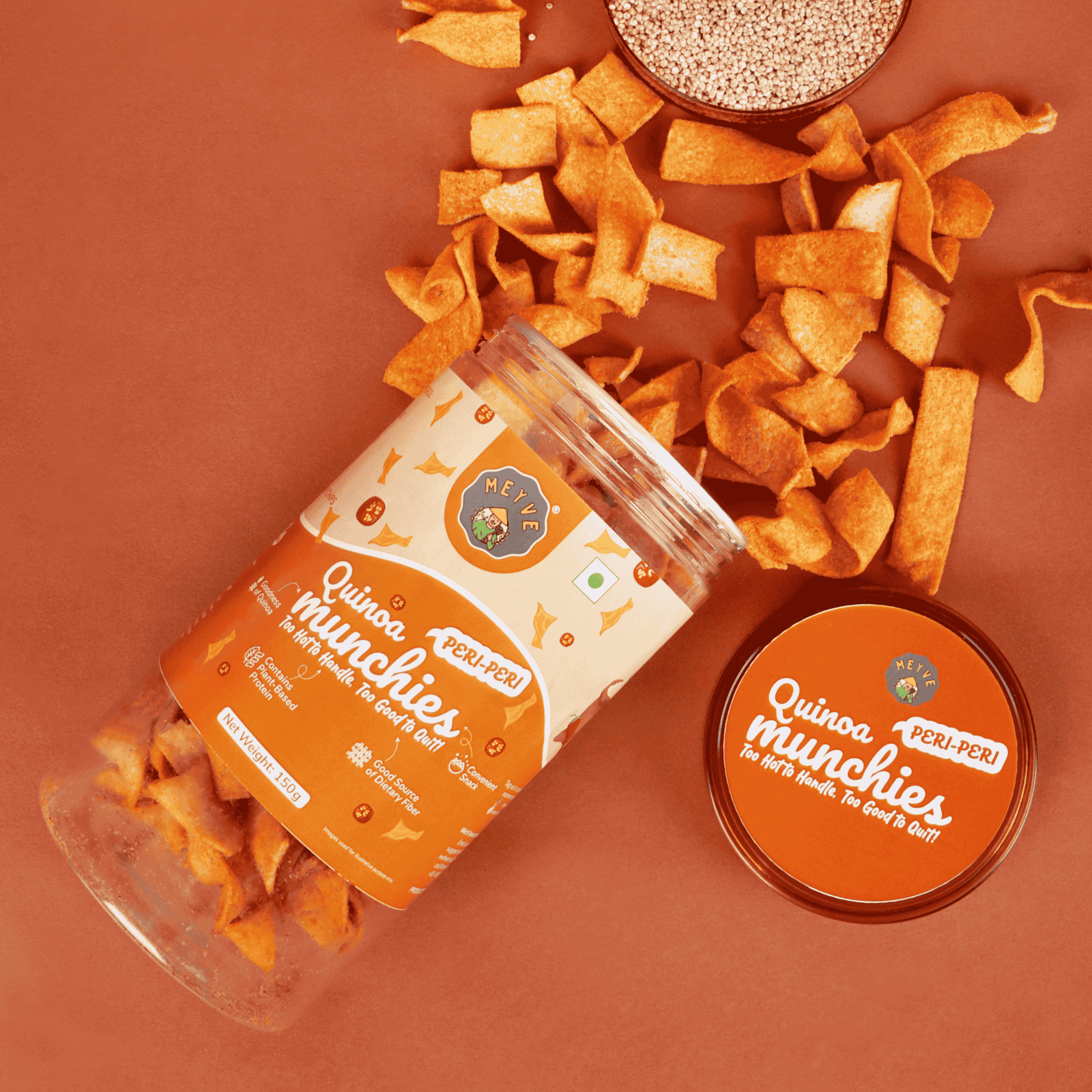 Quinoa Munchies | Ancient Grain Snack | No Palm Oil | No Trans Fat | Baked, Not Fried | Guilt-Free Munch | Vegan & Cholesterol Free | 300g (Pack of 2, 150g Each) - Image 4