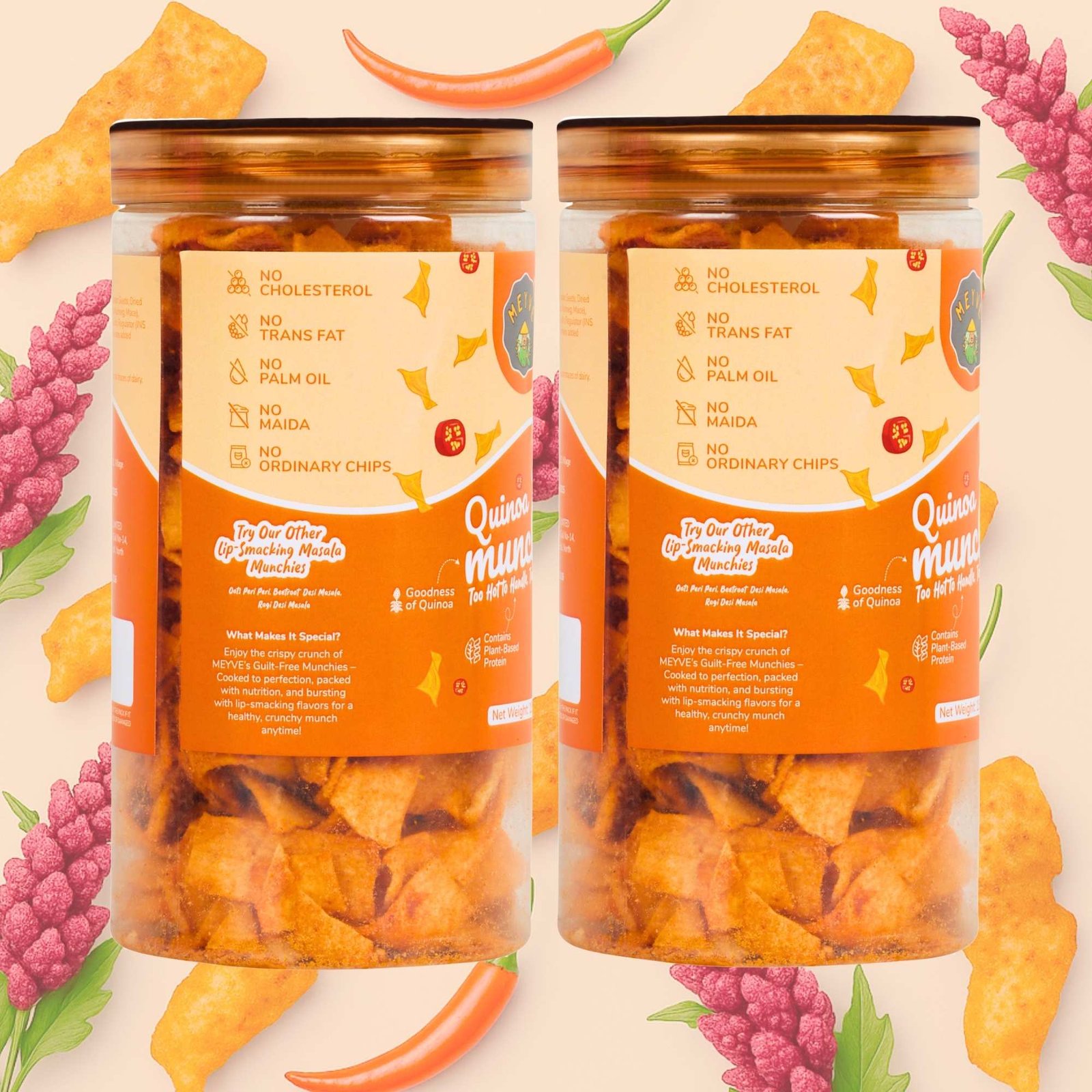 Quinoa Munchies | Ancient Grain Snack | No Palm Oil | No Trans Fat | Baked, Not Fried | Guilt-Free Munch | Vegan & Cholesterol Free | 300g (Pack of 2, 150g Each) - Image 3