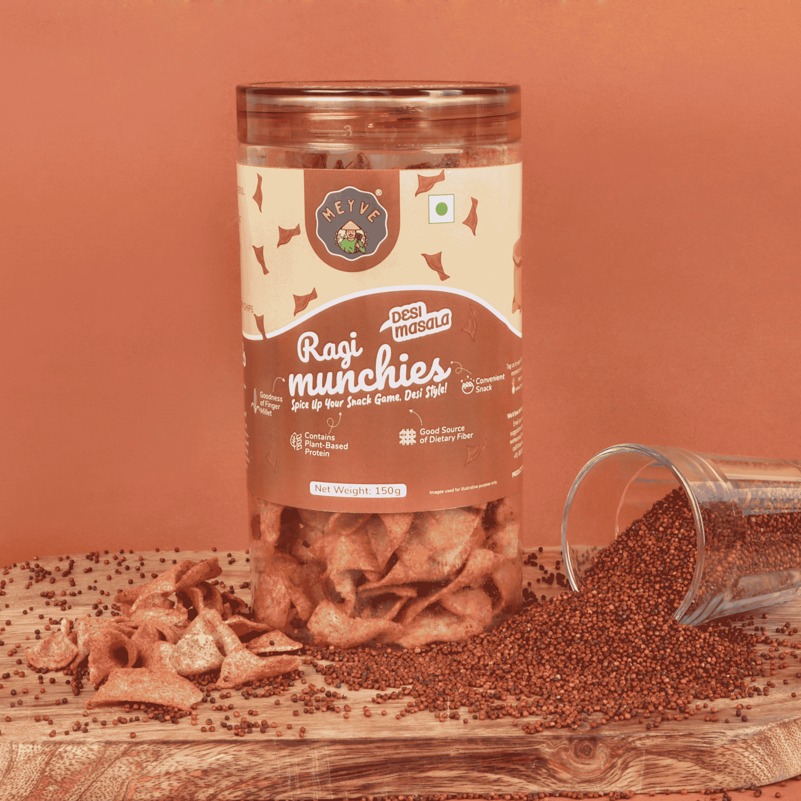 Ragi Munchies | Superfood Millet Chips | No Palm Oil | No Trans Fat | Baked, Not Fried | Guilt-Free Snack | Vegan & Cholesterol Free | 300g (Pack of 2, 150g Each) - Image 4