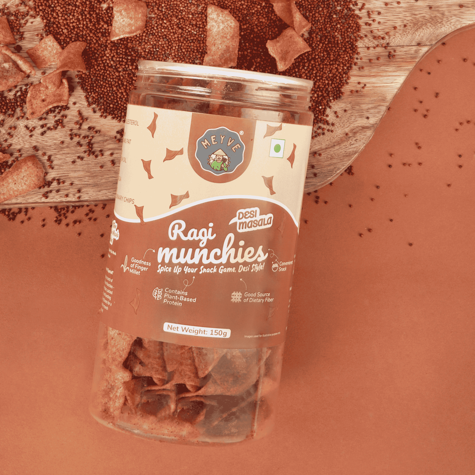 Ragi Munchies | Superfood Millet Chips | No Palm Oil | No Trans Fat | Baked, Not Fried | Guilt-Free Snack | Vegan & Cholesterol Free | 300g (Pack of 2, 150g Each) - Image 6