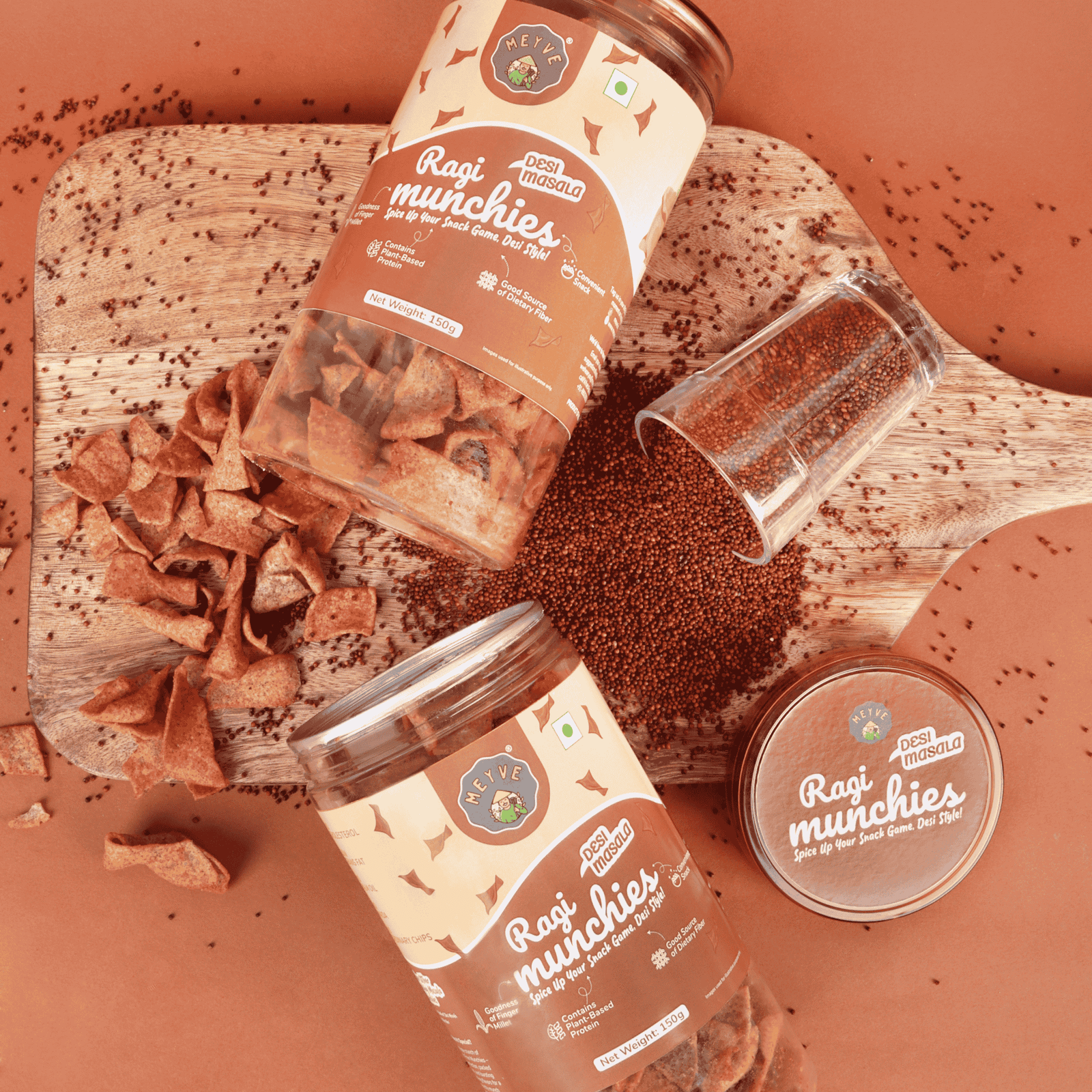 Ragi Munchies | Superfood Millet Chips | No Palm Oil | No Trans Fat | Baked, Not Fried | Guilt-Free Snack | Vegan & Cholesterol Free | 300g (Pack of 2, 150g Each) - Image 5