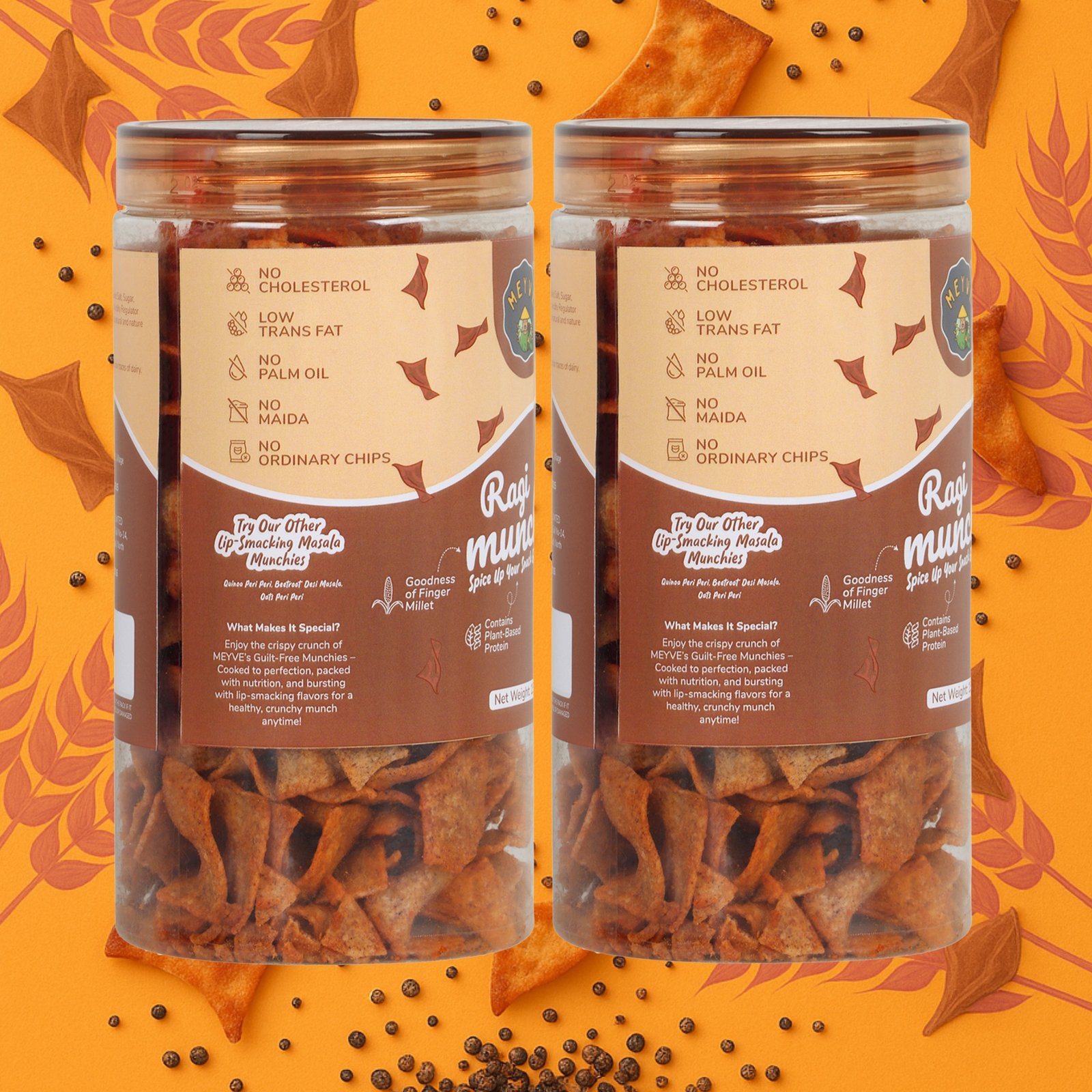 Ragi Munchies | Superfood Millet Chips | No Palm Oil | No Trans Fat | Baked, Not Fried | Guilt-Free Snack | Vegan & Cholesterol Free | 300g (Pack of 2, 150g Each) - Image 3