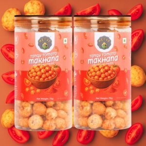 Tangy Tomato Makhana | No Palm Oil | No Trans Fat | Roasted, Not Fried | Gluten Free | Guilt-Free Snack | 140g (Pack of 2, 70g Each)