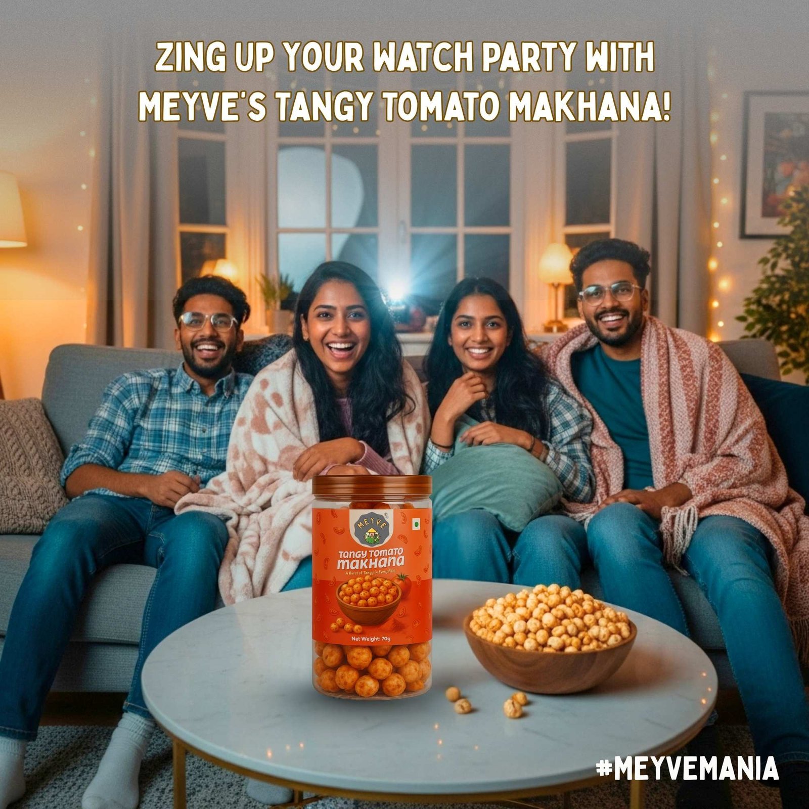 Tangy Tomato Makhana | No Palm Oil | No Trans Fat | No Cholesterol | Roasted, Not Fried | Gluten Free | Guilt-Free Snack | 140 Grams (Pack of 2, 70 Grams Each) - Image 7