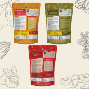 Masala Munch Combo | Tikka Masala Cashews, Pudina Cashews & Peri Peri Almonds | Roasted, Protein-Rich, Healthy Snack | Gluten-Free, Vegan Gourmet Nuts | Pack of 3, 200g Each - Image 2