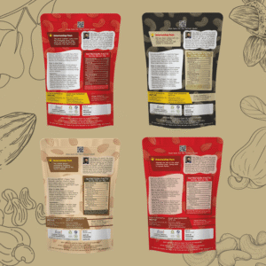 Spicy Trail Combo | Dry Roasted Almonds & Cashews | Peri Peri Almonds & Cashews, Black Pepper Almonds & Cashews | Protein-Rich, Healthy Crunchy Snack | Pack of 4, 200g Each - Image 2