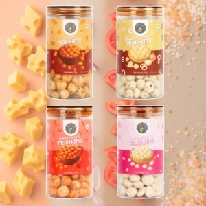 Cheese, Cream & Onion, Tangy Tomato & Pink Salt Makhana Combo | Roasted, Healthy & Guilt-Free Crunchy Snack | 280g (Pack of 4, 70g Each)