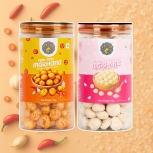 Peri Peri & Pink Salt Makhana Combo | No Palm Oil | Rich in Protein | High in Dietary Fiber | Gluten Free | Healthy Snack | 140g (Pack of 2, 70g Each)